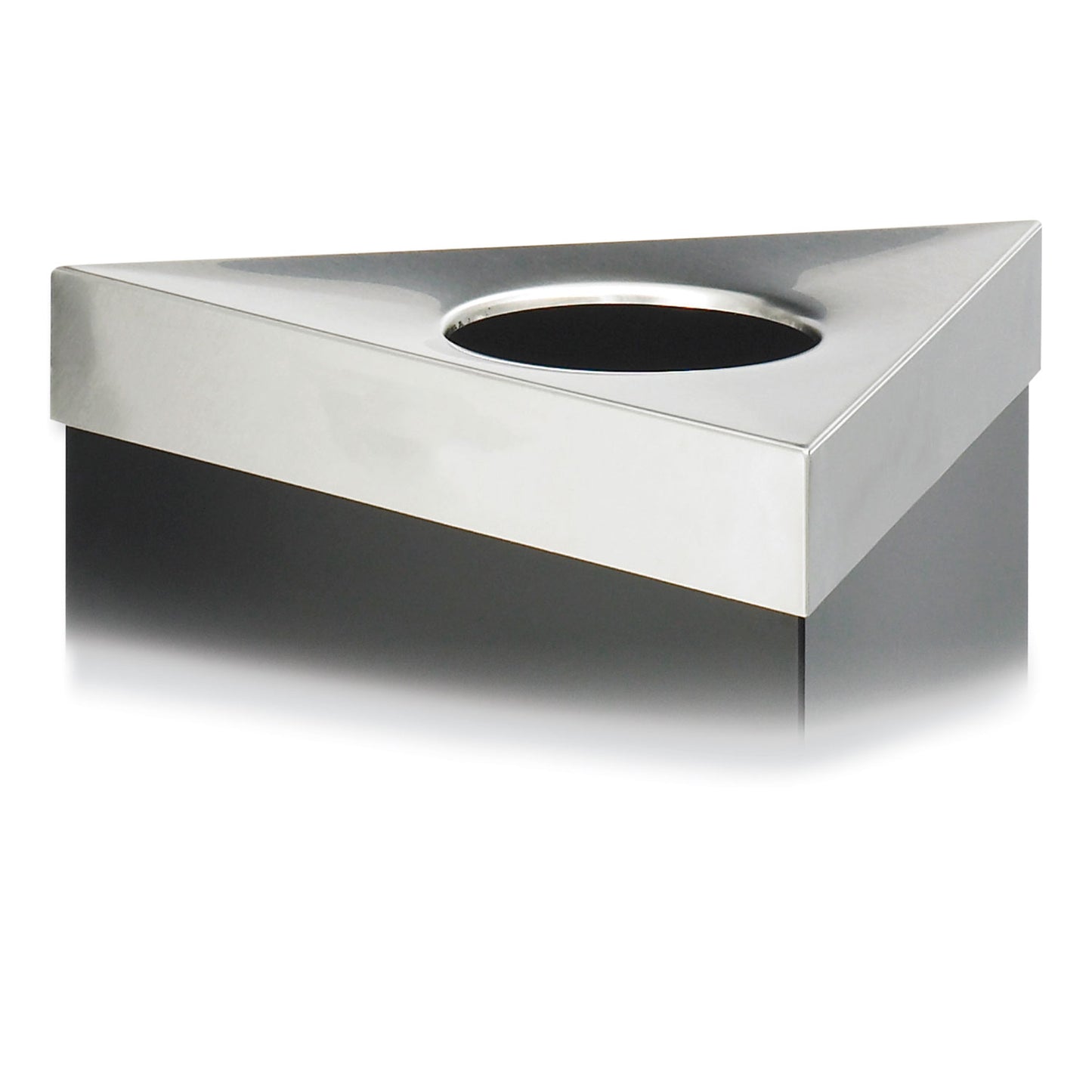 Safco Trifecta Waste Receptacle Lid, No Inscription, 20w x 20d x 3h, Stainless Steel (9560BL)