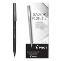 Pilot Razor Point Fine Line Porous Point Pen, Stick, Extra-Fine 0.3 mm, Black Ink, Black Barrel, Dozen (11001)