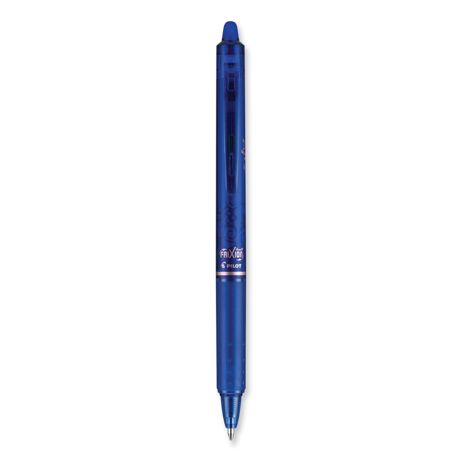 Pilot FriXion Clicker Erasable Gel Pen, Retractable, Bold 1 mm, Blue Ink, Blue Barrel, Dozen (11387)