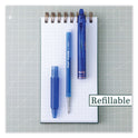 Pilot FriXion Clicker Erasable Gel Pen, Retractable, Bold 1 mm, Blue Ink, Blue Barrel, Dozen (11387)