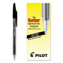 Pilot Better Ballpoint Pen, Stick, Fine 0.7 mm, Black Ink, Smoke Barrel, Dozen (35011)