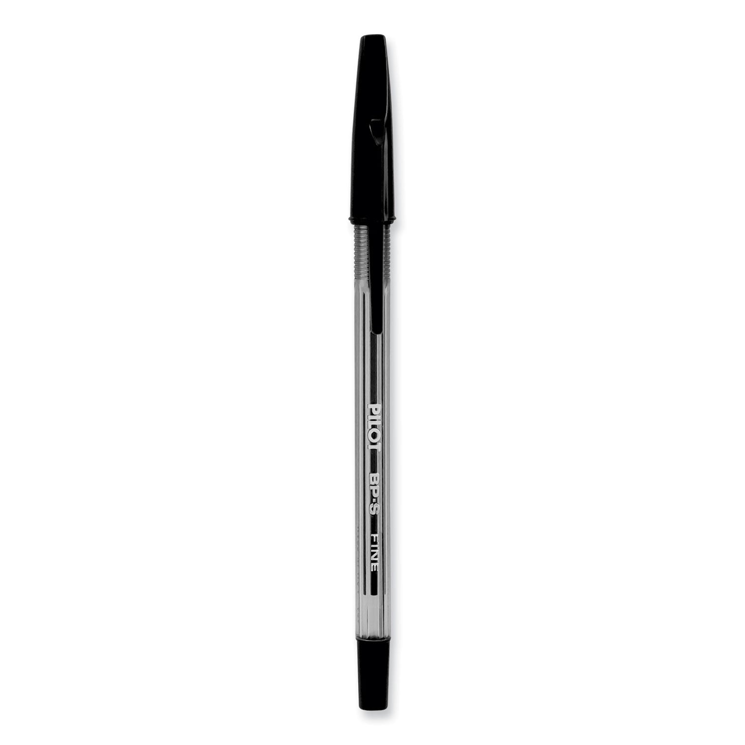 Pilot Better Ballpoint Pen, Stick, Fine 0.7 mm, Black Ink, Smoke Barrel, Dozen (35011)