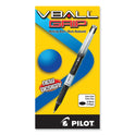 Pilot VBall Grip Liquid Ink Roller Ball Pen, Stick, Extra-Fine 0.5 mm, Black Ink, Black/White Barrel, Dozen (35470)