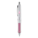 Pilot Dr. Grip Center of Gravity Breast Cancer Awareness Ballpoint Pen, Retractable, Medium 1mm, Black Ink, Silver/Pink Barrel (36192)