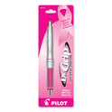 Pilot Dr. Grip Center of Gravity Breast Cancer Awareness Ballpoint Pen, Retractable, Medium 1mm, Black Ink, Silver/Pink Barrel (36192)