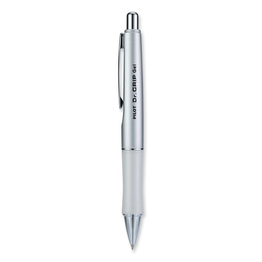 Pilot Dr. Grip Limited Gel Pen, Retractable, Fine 0.7 mm, Black Ink, Platinum Barrel (36272)