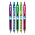 Pilot B2P Bottle-2-Pen Recycled Gel Pen, Retractable, Fine 0.7 mm, Assorted Ink and Barrel Colors, 5/Pack (36621)