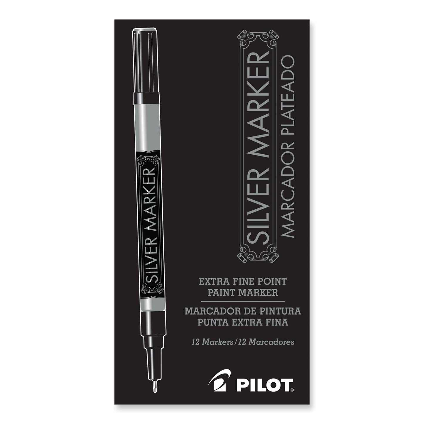 Pilot Creative Art and Crafts Marker, Extra-Fine Brush Tip, Silver (41801)