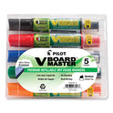 Pilot BeGreen V Board Master Dry Erase Marker, Medium Chisel Tip, Assorted Colors, 5/Pack (43917)