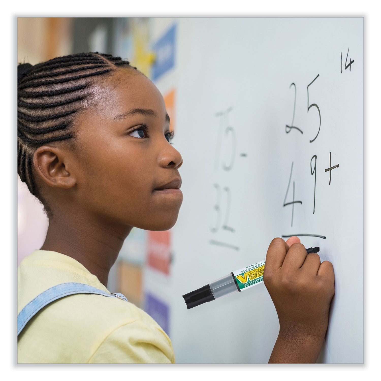 Pilot BeGreen V Board Master Dry Erase Marker, Medium Chisel Tip, Assorted Colors, 5/Pack (43917)