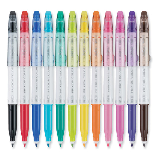 Pilot FriXion Colors Erasable Porous Point Pen, Stick, Bold 2.5 mm, 12 Assorted Ink and Barrel Colors, 12/Pack (44155)