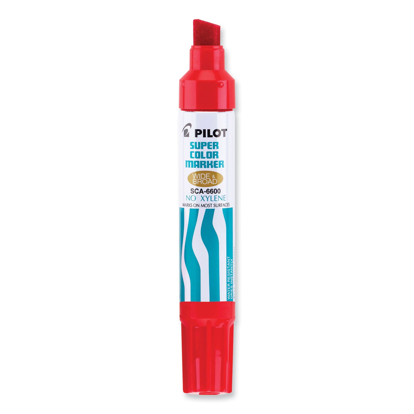 Pilot Jumbo Refillable Permanent Marker, Broad Chisel Tip, Red (45300)