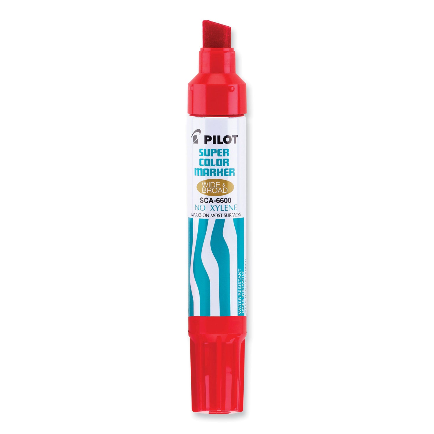 Pilot Jumbo Refillable Permanent Marker, Broad Chisel Tip, Red (45300)