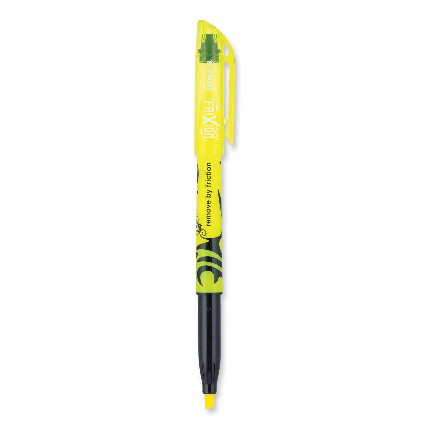 Pilot FriXion Light Erasable Highlighter, Yellow Ink, Chisel Tip, Yellow/Black Barrel, Dozen (46502)