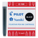 Pilot Plumix Fountain Pen Refill Cartridge, Black Ink, 12/Box (69100)