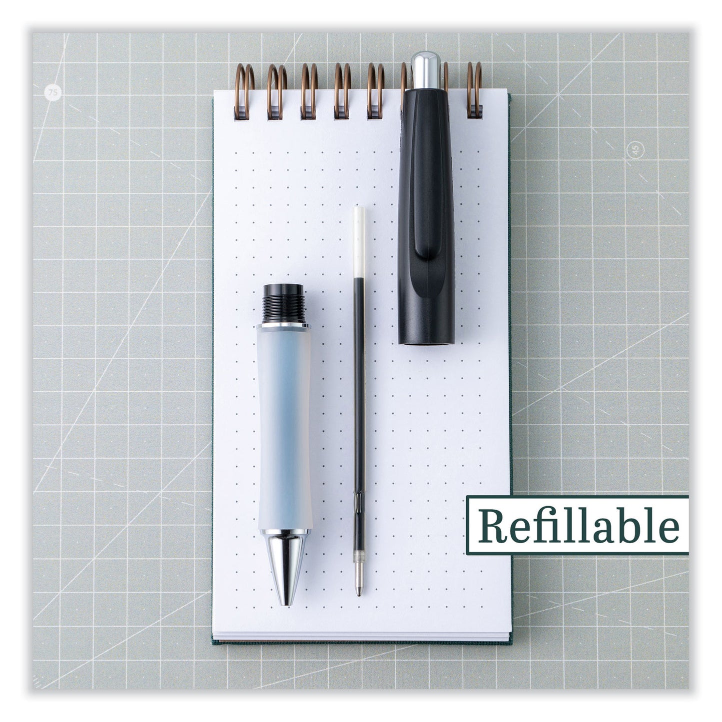 Pilot Refill for Dr. Grip, Easytouch, The Better, B2P and Rex Grip BeGreen Ballpoint Pens, Medium Conical Tip, Blue Ink, 2/Pack (77228)