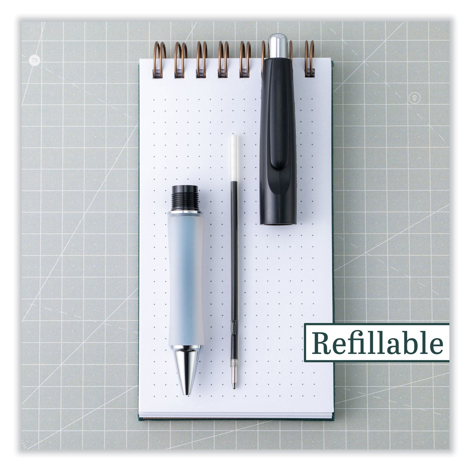 Pilot Refill for Dr. Grip, Easytouch, The Better, B2P and Rex Grip BeGreen Ballpoint Pens, Medium Conical Tip, Blue Ink, 2/Pack (77228)