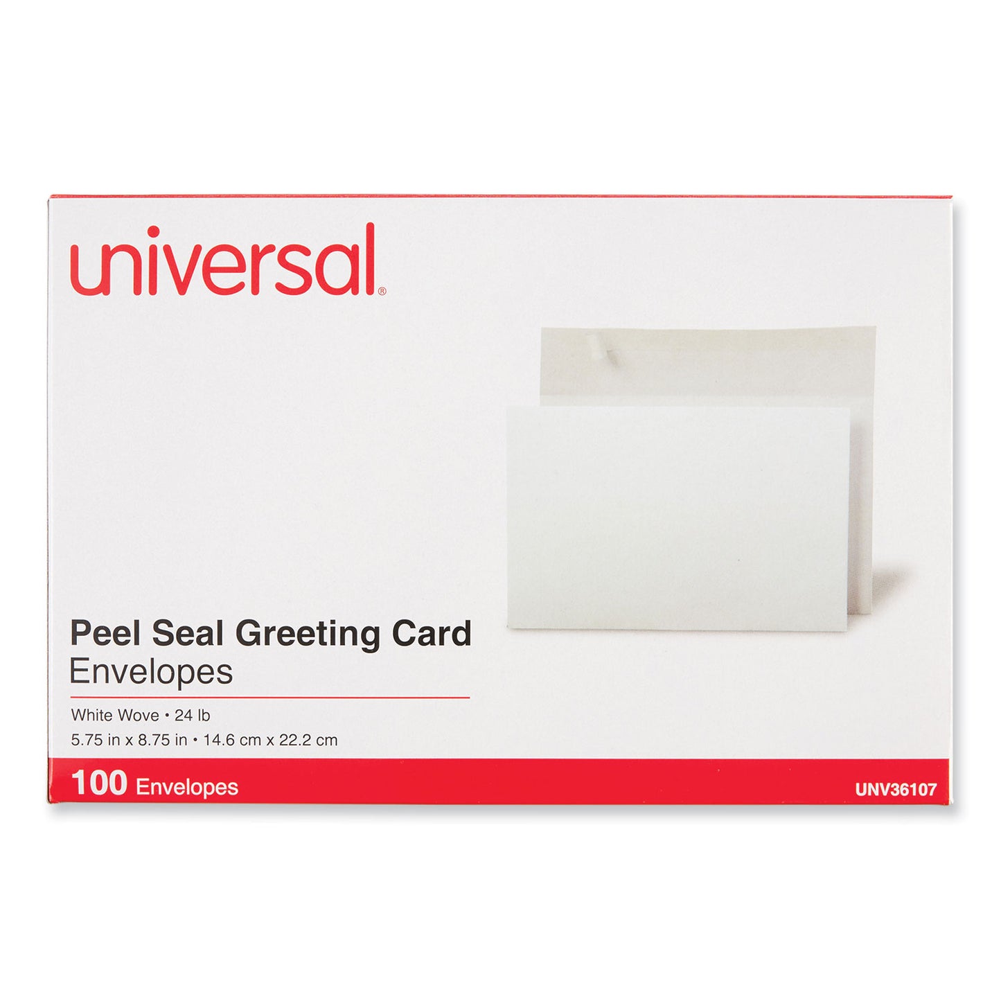 Universal Peel Seal Strip Business Envelope, #A9, Square Flap, Self-Adhesive Closure, 5.74 x 8.75, White, 100/Box (36107)