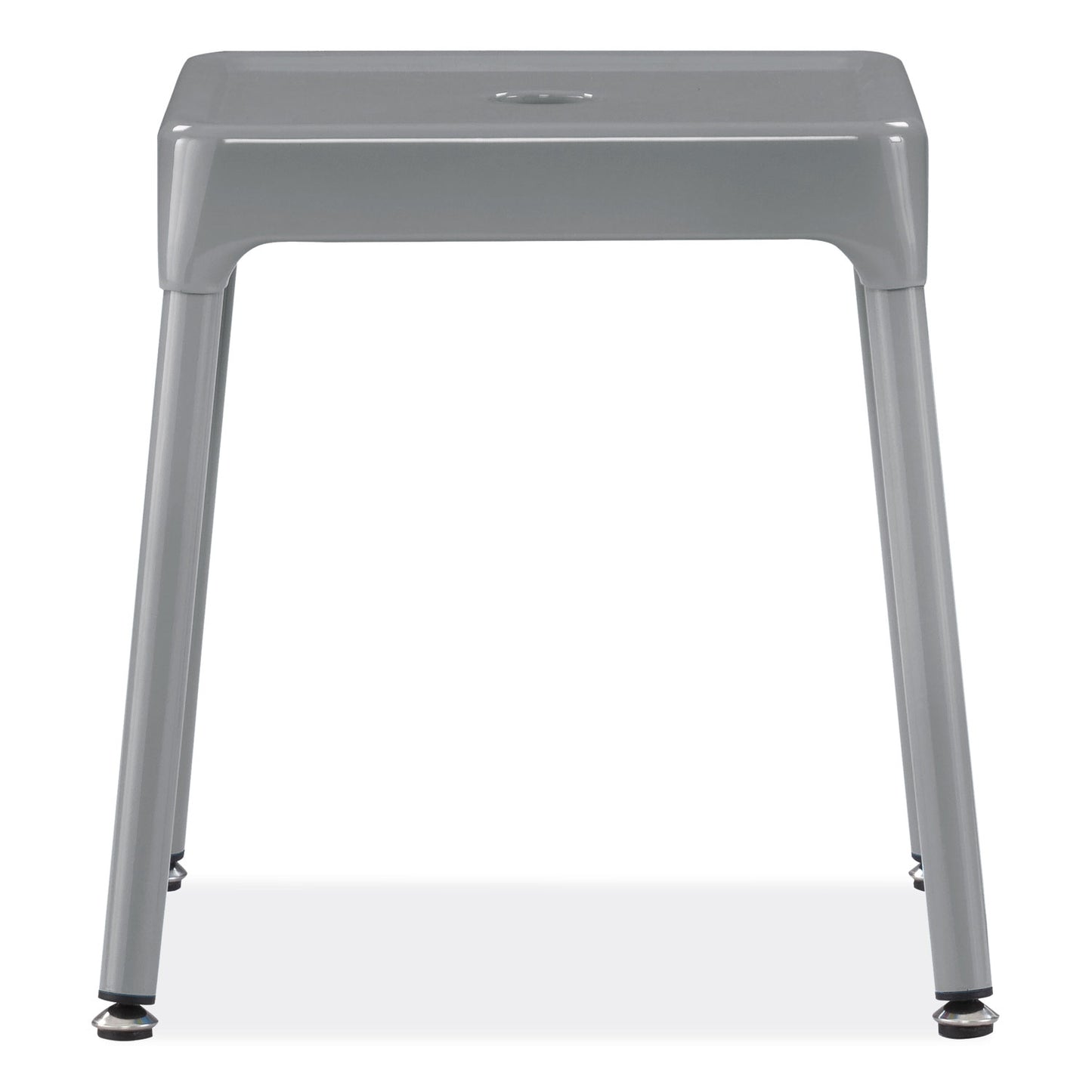 Safco Steel Guest Stool, Backless, Supports Up to 275 lb, 15" to 15.5" Seat Height, Silver Seat, Silver Base (6603SL)