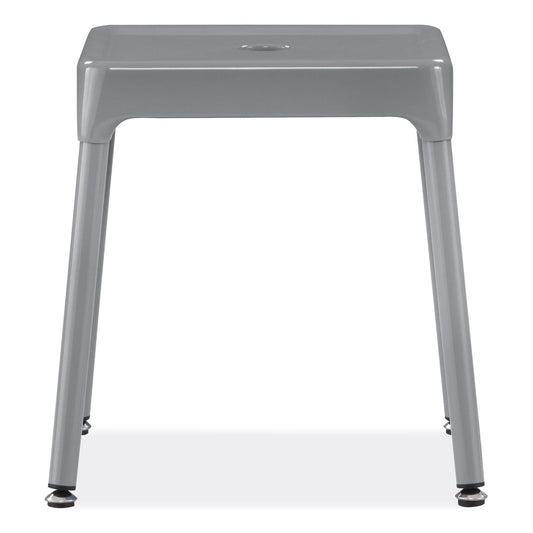 Safco Steel Guest Stool, Backless, Supports Up to 275 lb, 15" to 15.5" Seat Height, Silver Seat, Silver Base (6603SL)