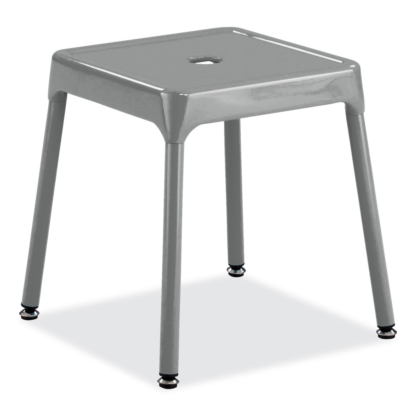 Safco Steel Guest Stool, Backless, Supports Up to 275 lb, 15" to 15.5" Seat Height, Silver Seat, Silver Base (6603SL)