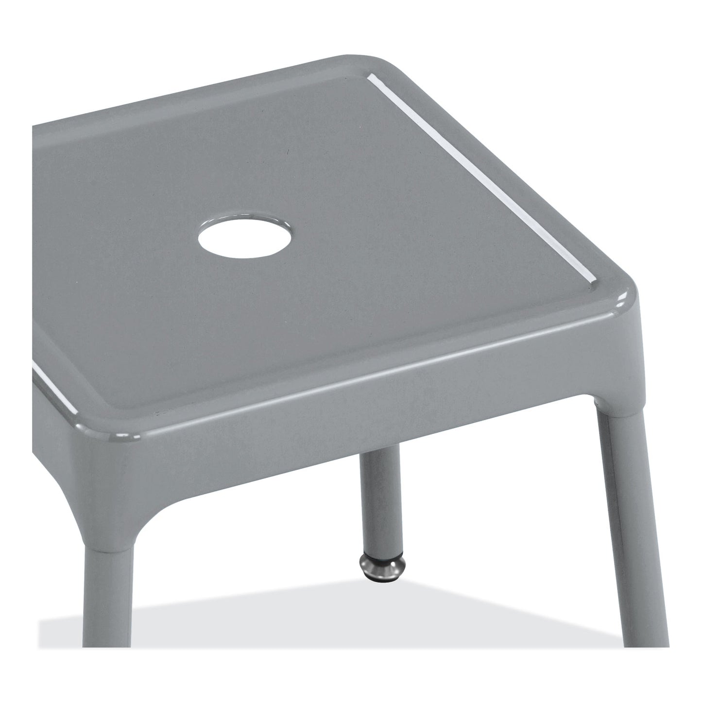 Safco Steel Guest Stool, Backless, Supports Up to 275 lb, 15" to 15.5" Seat Height, Silver Seat, Silver Base (6603SL)