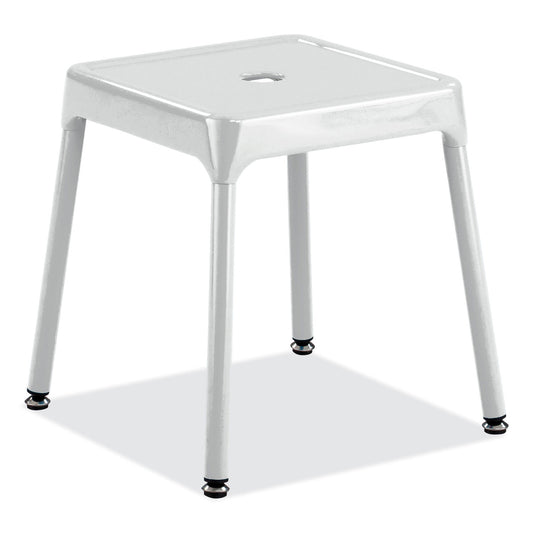 Safco Steel Guest Stool, Backless, Supports Up to 275 lb, 15" to 15.5" Seat Height, White Seat, White Base (6603WH)