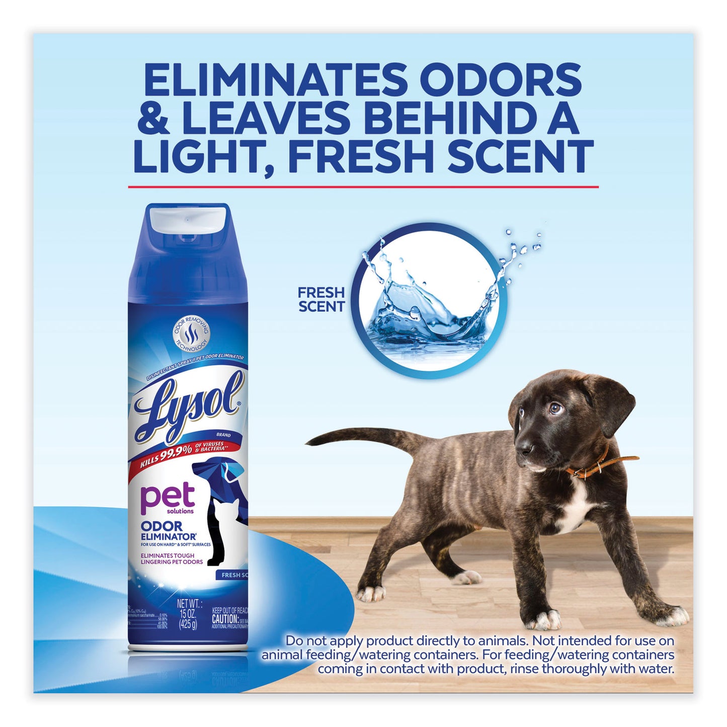 LYSOL Brand Disinfectant Spray II Pet Odor Eliminator, Fresh, 15 oz Aerosol Spray, 12/Carton (99804CT)