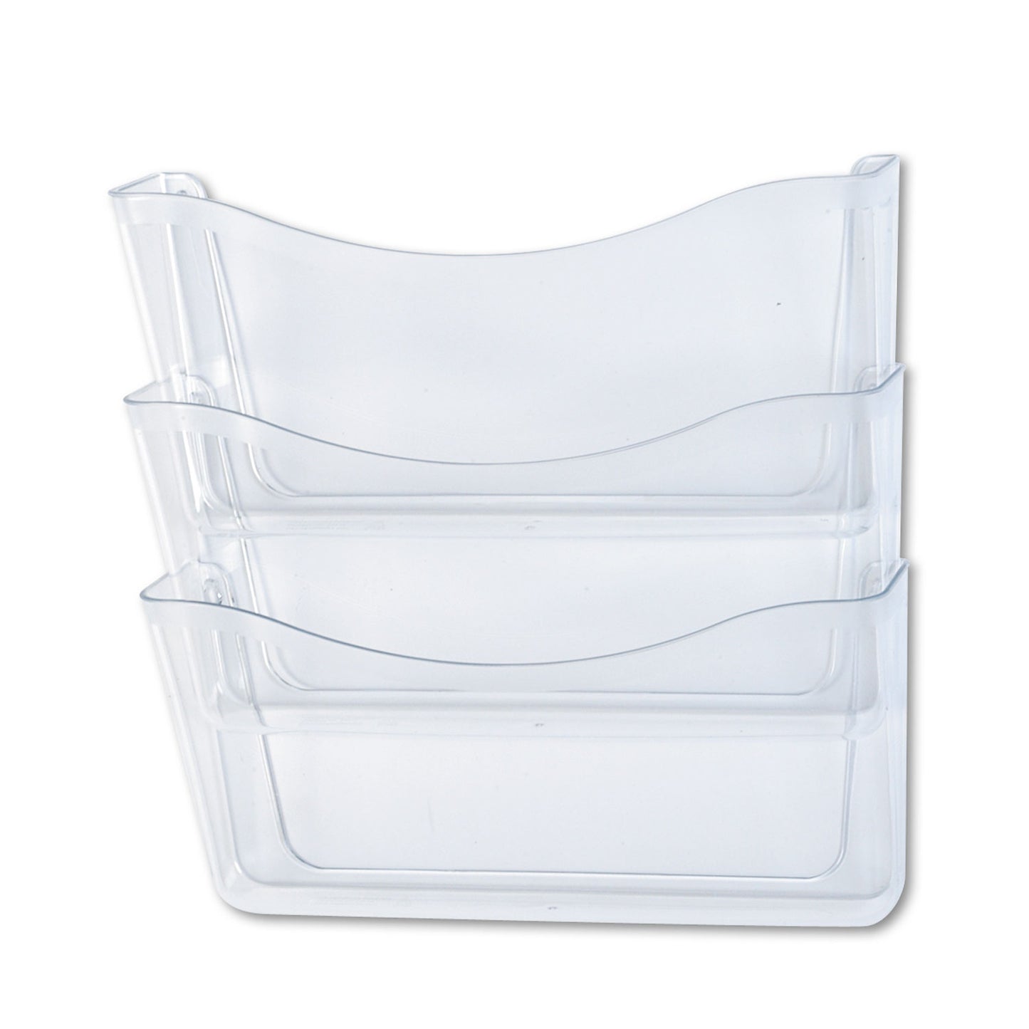 Rubbermaid Unbreakable Wall Files, 3 Sections, A4/Letter Size, 13.75" x 3.13" x 29.38", Clear (65976ROS)