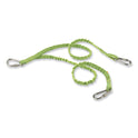 ergodyne Squids 3311 Twin-Leg Tool Lanyard with Three Carabiners, 15lb Max Working Capacity, 35" to 42" Long, Lime (19083)