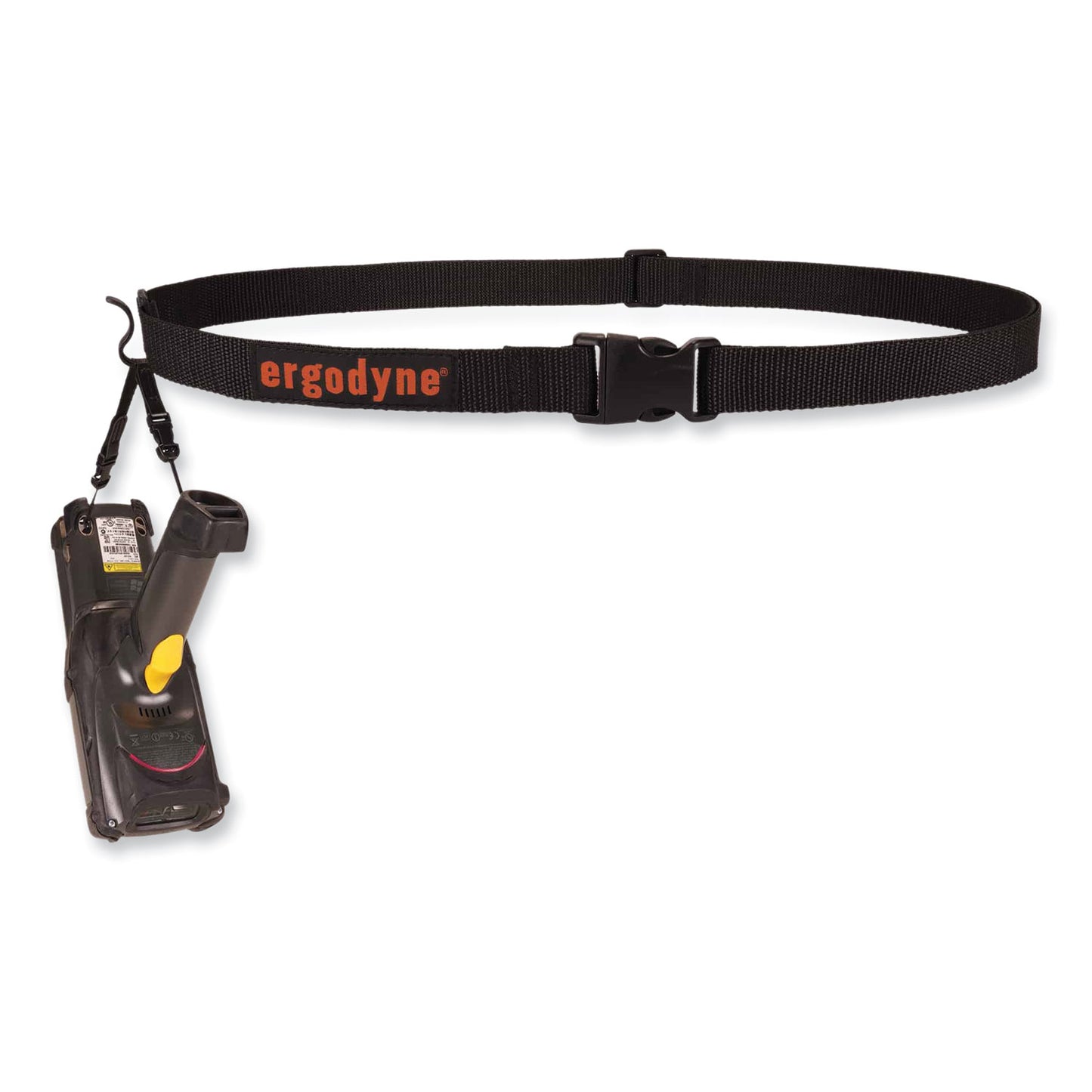 ergodyne Squids 3135 Barcode Scanner Belt with Hook + Adaptor Strap, Large: 48" to 80" Long, Black (19168)