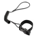 ergodyne Squids 3157 Coiled Lanyard with Buckle, 2 lb Max Working Capacity, 12" to 48" Long, Black (19156)