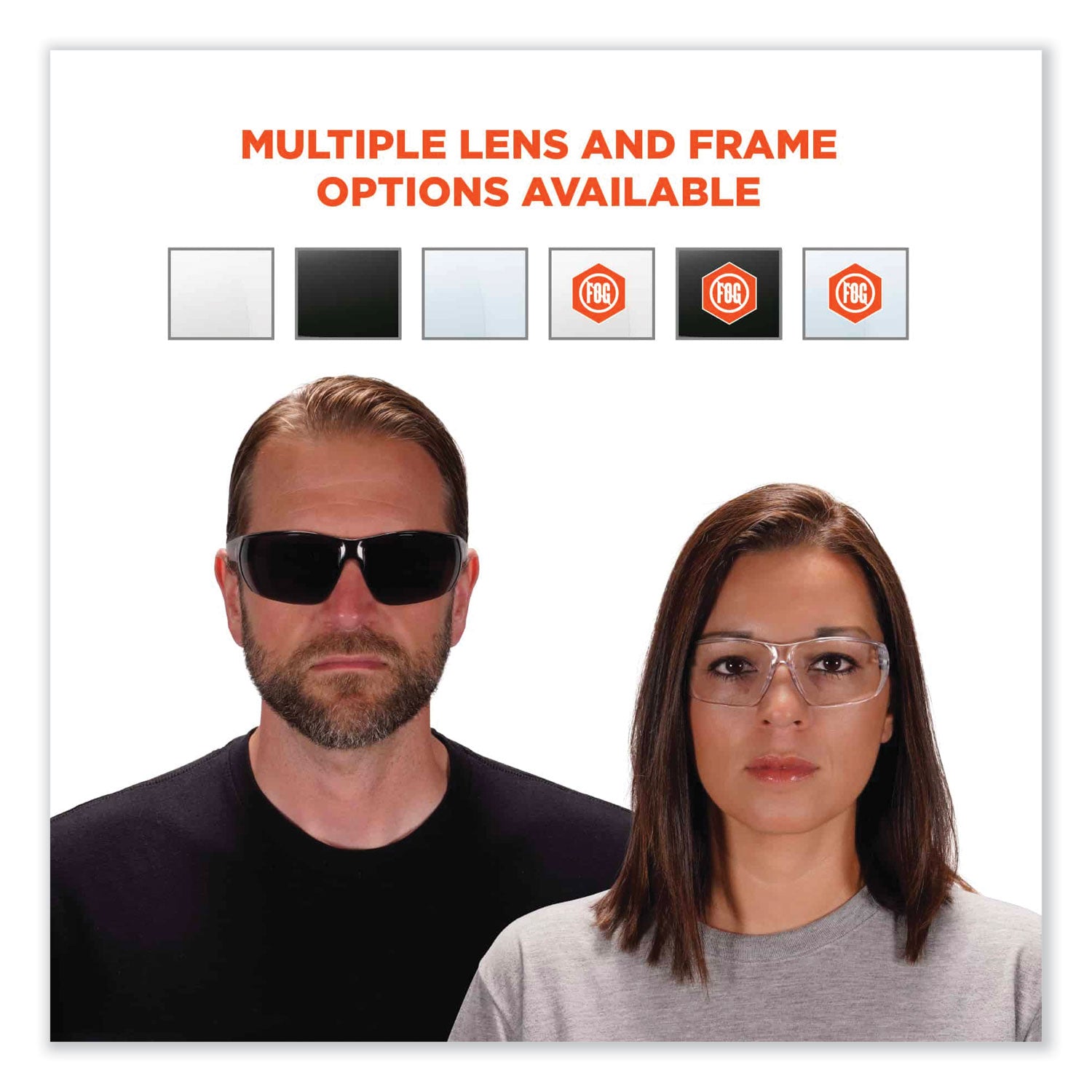 ergodyne Skullerz Vali Frameless Safety Glasses, Black Nylon Impact Frame, Anti-Fog Clear Polycarbonate Lens (59203)