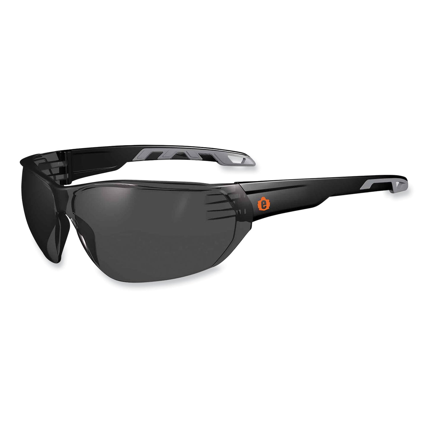 ergodyne Skullerz Vali Frameless Safety Glasses, Black Nylon Impact Frame, Anti-Fog Smoke, Polycarbonate Lens (59233)