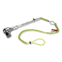 ergodyne Squids 3100 Lanyard with Aluminum Carabiner + Cinch-Loop, 10 lb Max Working Capacity, 35" to 45" Long, Lime (19003)