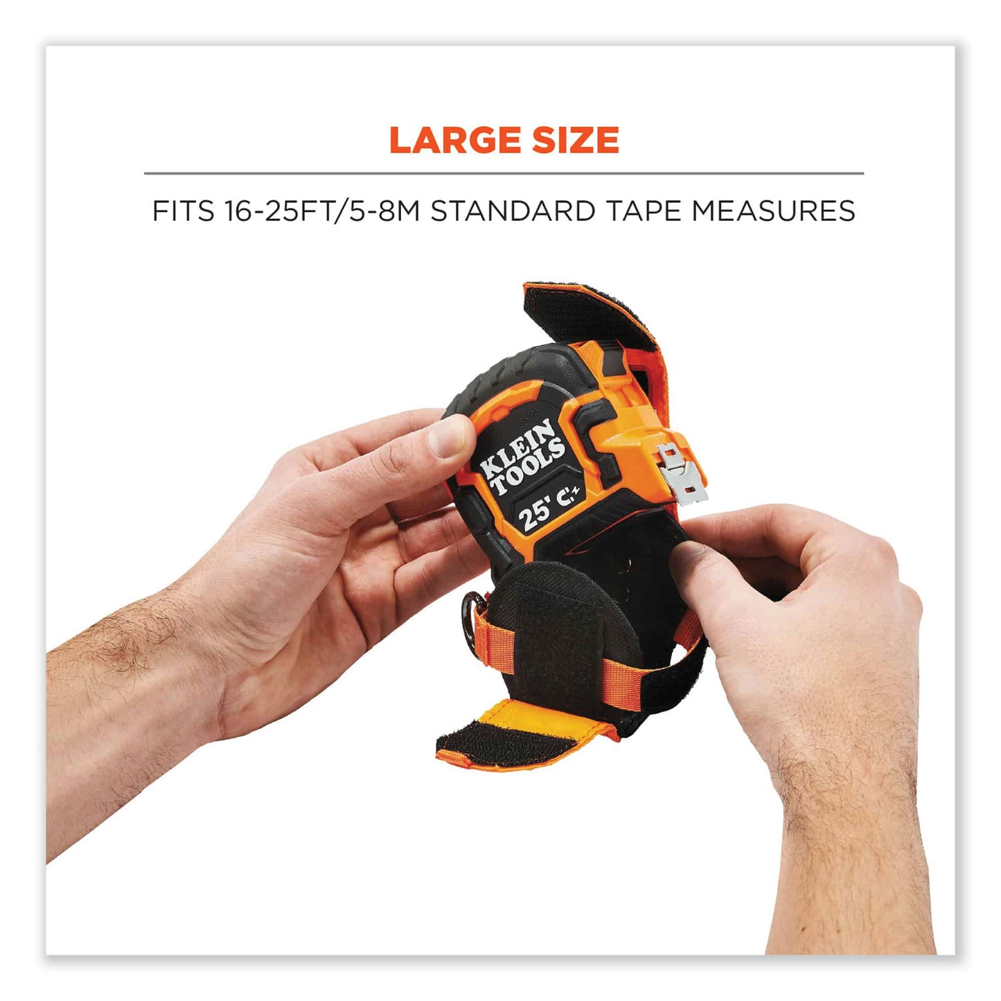 ergodyne Squids 3770 Belt Clip Tape Measure Holder, Large, 3.62 x 7.25 x 2.5, Polyester, Orange (19770)