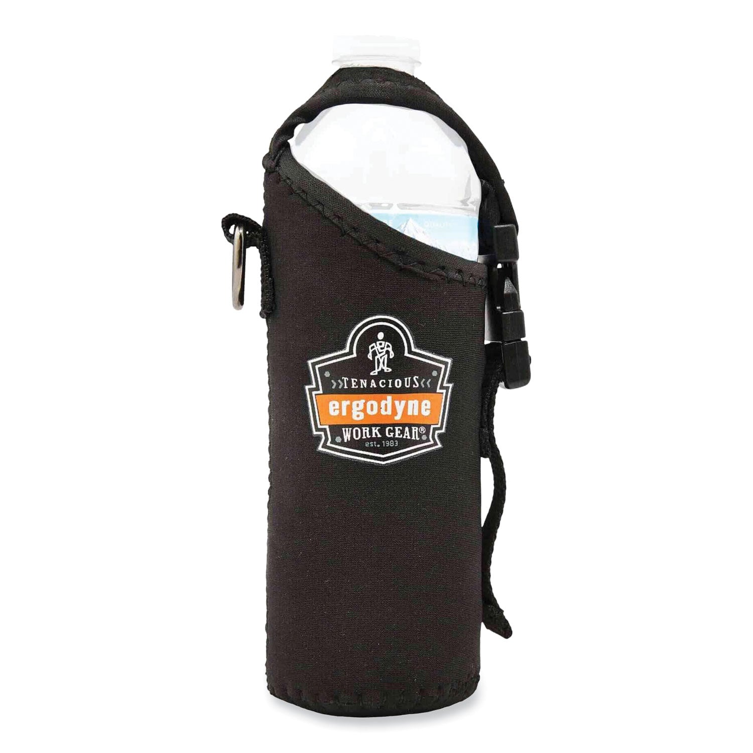 ergodyne Squids 3775 Can + Bottle Holder Trap, Small, 3.62 x 7.25 x 2.5, Neoprene, Black (19775)