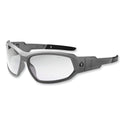 ergodyne Skullerz Loki Safety Glasses/Goggles, Matte Gray Nylon Impact Frame, Anti-Fog Clear Polycarb Lens (56103)