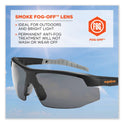 ergodyne Skullerz Skoll Safety Glasses, Matte Black Nylon Impact Frame, Anti-Fog Smoke Polycarbonate Lens (59033)