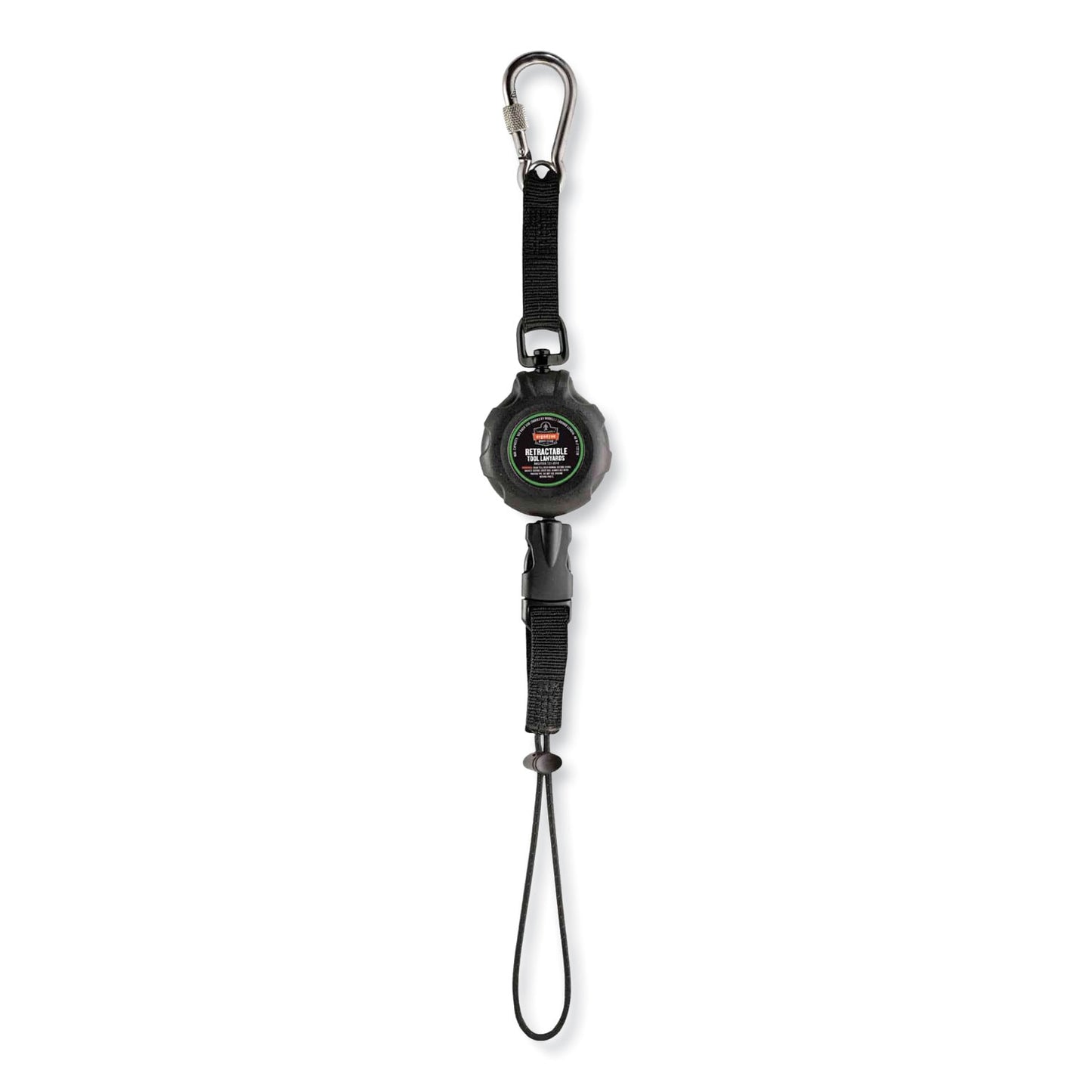 ergodyne Squids 3001 Retractable Tool Lanyard with Choking-Loop Tool Tether + Carabiner Anchor, 2 lb Max Working Capacity, 48" Long (19301)