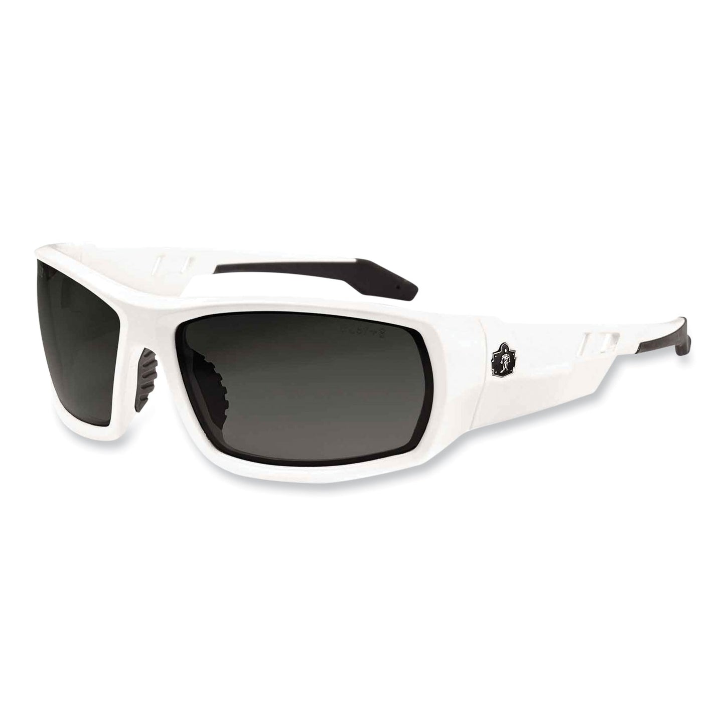 ergodyne Skullerz Odin Safety Glasses, White Nylon Impact Frame, Smoke Polycarbonate Lens (50230)