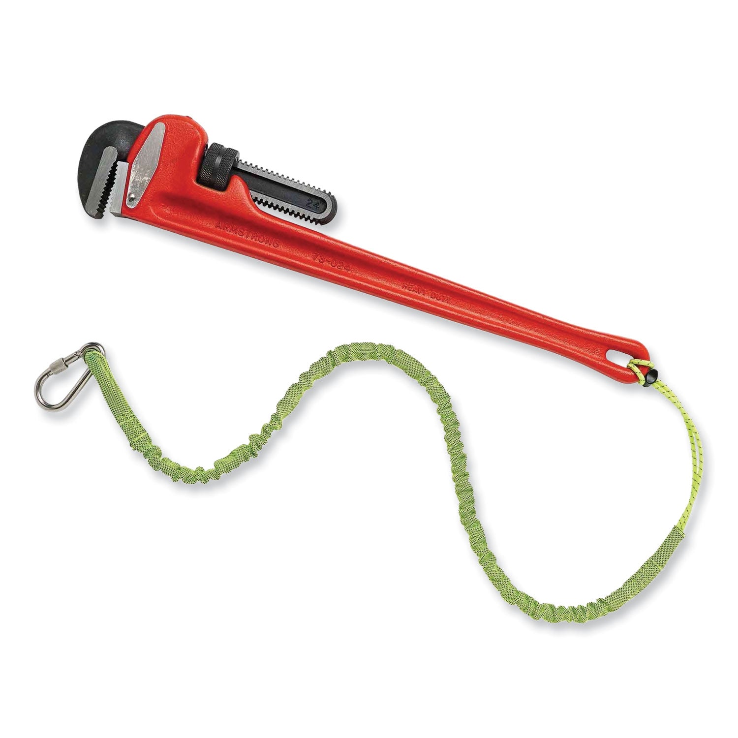 ergodyne Squids 3101 Lanyard with Stainless Steel Carabiner + Cinch-Loop, 15 lb Max Working Capacity, 42" to 54" Long, Lime (19017)