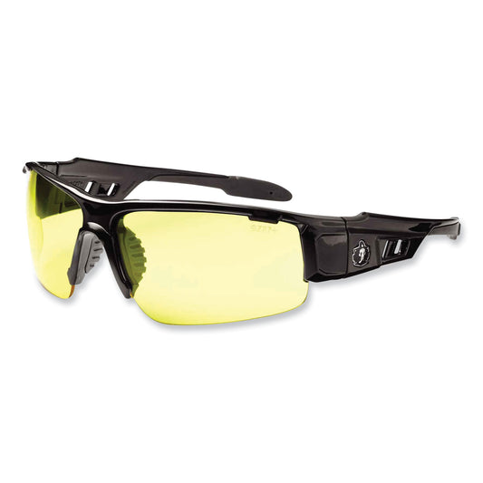 ergodyne Skullerz Dagr Safety Glasses, Black Nylon Impact Frame, Yellow Polycarbonate Lens (52050)