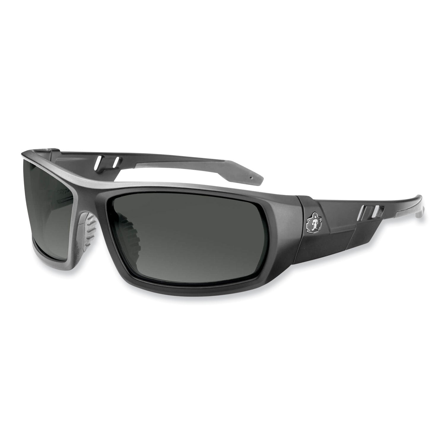 ergodyne Skullerz Odin Safety Glasses, Matte Black Nylon Impact Frame, Anti-Fog Smoke Polycarbonate Lens (50433)