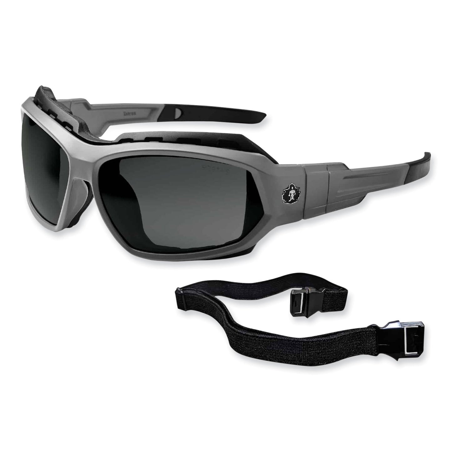 ergodyne Skullerz Loki Safety Glasses/Goggles, Matte Gray Nylon Impact Frame, Polarized Smoke Polycarbonate Lens (56131)