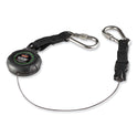 ergodyne Squids 3000 Retractable Tool Lanyard with Carabiner Anchor, 1 lb Working Capacity, 48" Long, Black (19300)