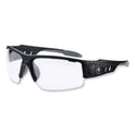 ergodyne Skullerz Dagr Safety Glasses, Matte Black Nylon Impact Frame, Anti-Fog Clear Polycarbonate Lens (52403)