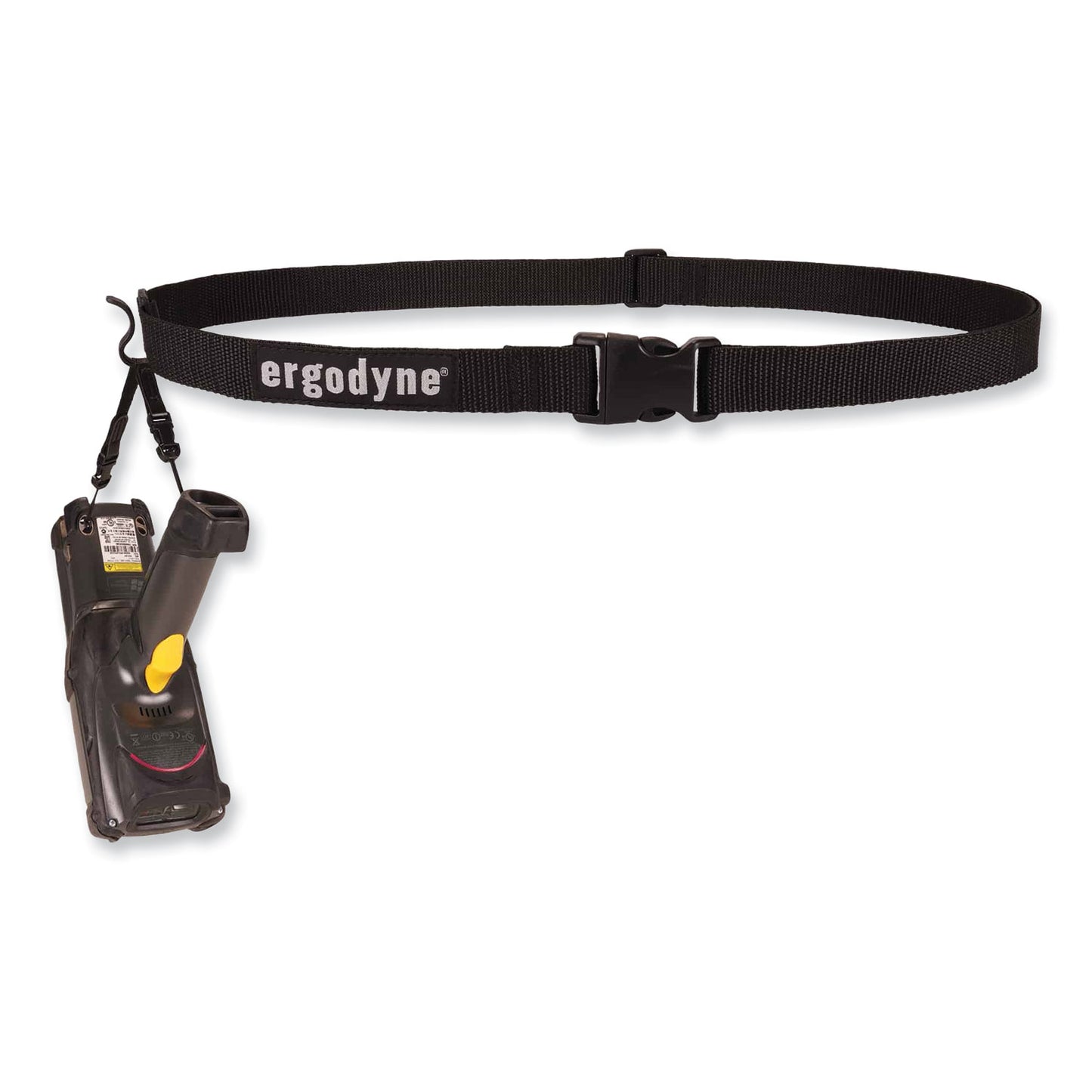 ergodyne Squids 3135 Barcode Scanner Belt with Hook + Adaptor Strap, Small: 29" to 53" Long, Black (19167)