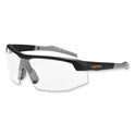 ergodyne Skullerz Skoll Safety Glasses, Matte Black Nylon Impact Frame, Anti-Fog Clear Polycarbonate Lens (59003)