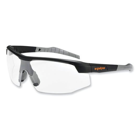 ergodyne Skullerz Skoll Safety Glasses, Matte Black Nylon Impact Frame, Anti-Fog Clear Polycarbonate Lens (59003)